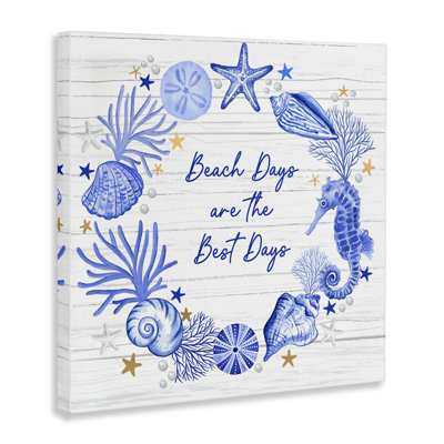 Beach Days Best Wreath Canvas Wall Art by Sharon Lee