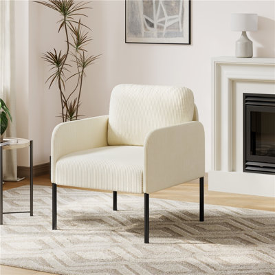 Upholstered Corduroy Accent Chair