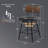 Swivel Upholstered Counter Stool with Metal Frame-407681869