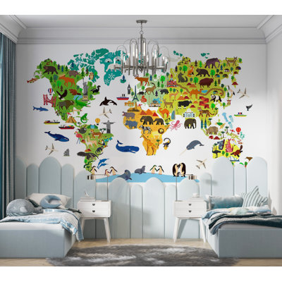 Papier peint de qualité supérieure - carte du monde animal