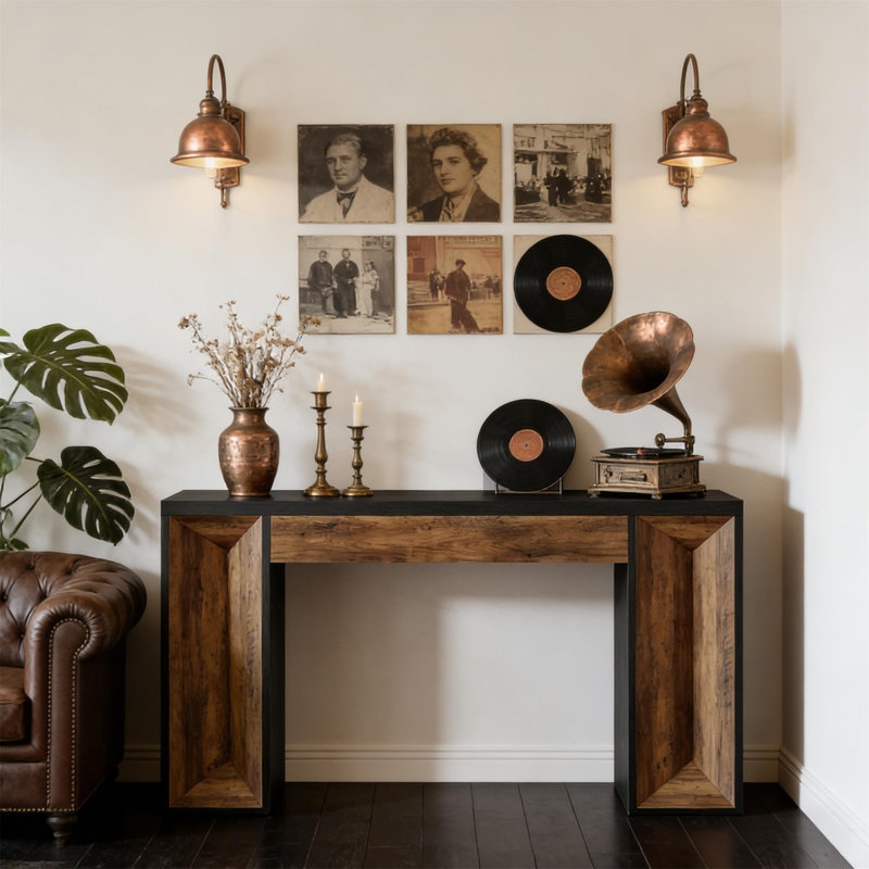 Dual-Tone Design Console Table(Only Including Coffee Table)