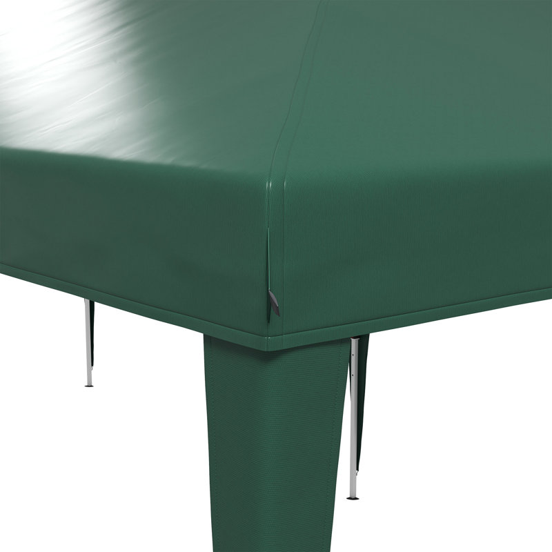 Steel Soft-top Gazebo, 265cm H x 585cm W x 295cm D, Green