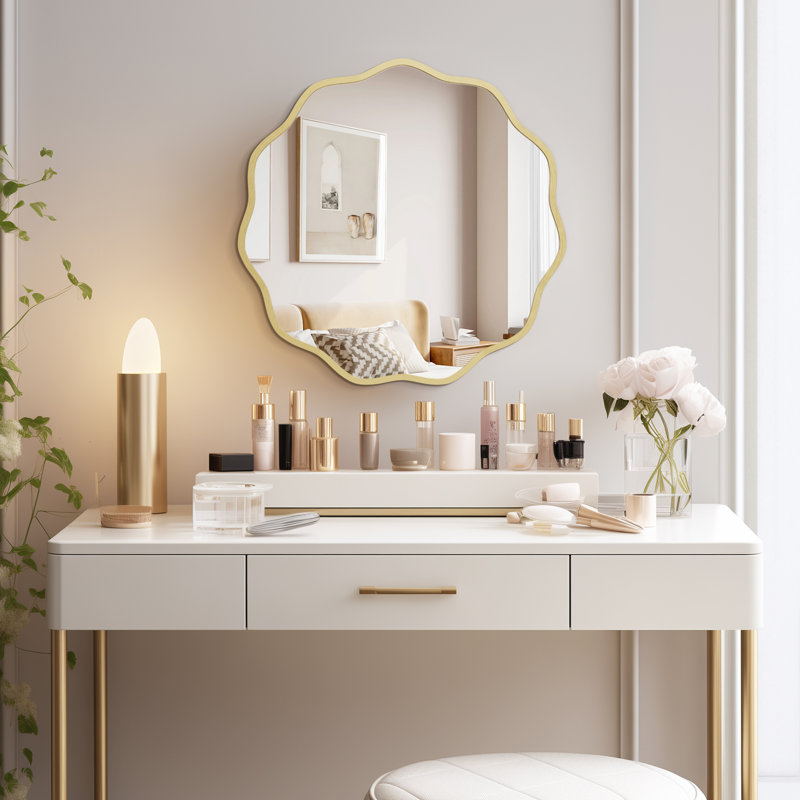 Miroir Elegant, Doré, 24 po x 24 po