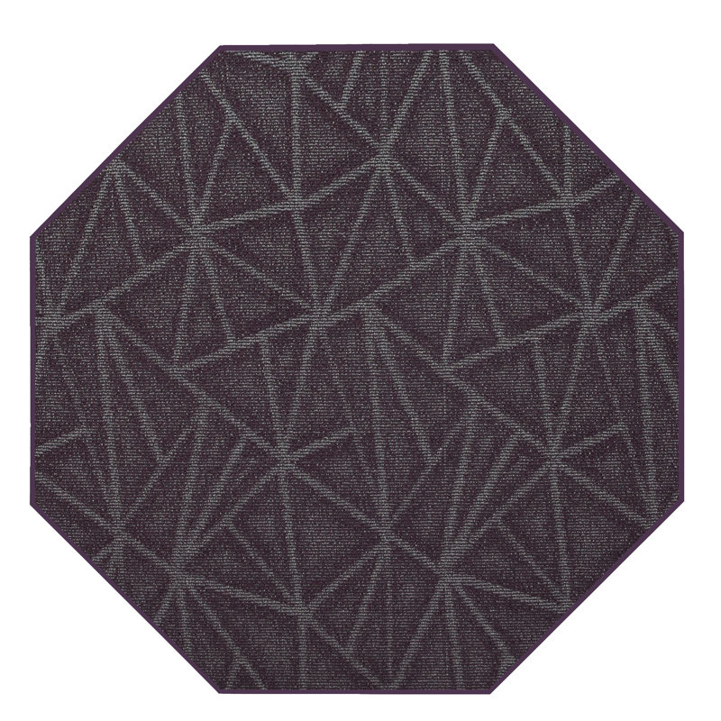 Tapis mauve en nylon tissé à la machine Bowersox, Octogone 6 po