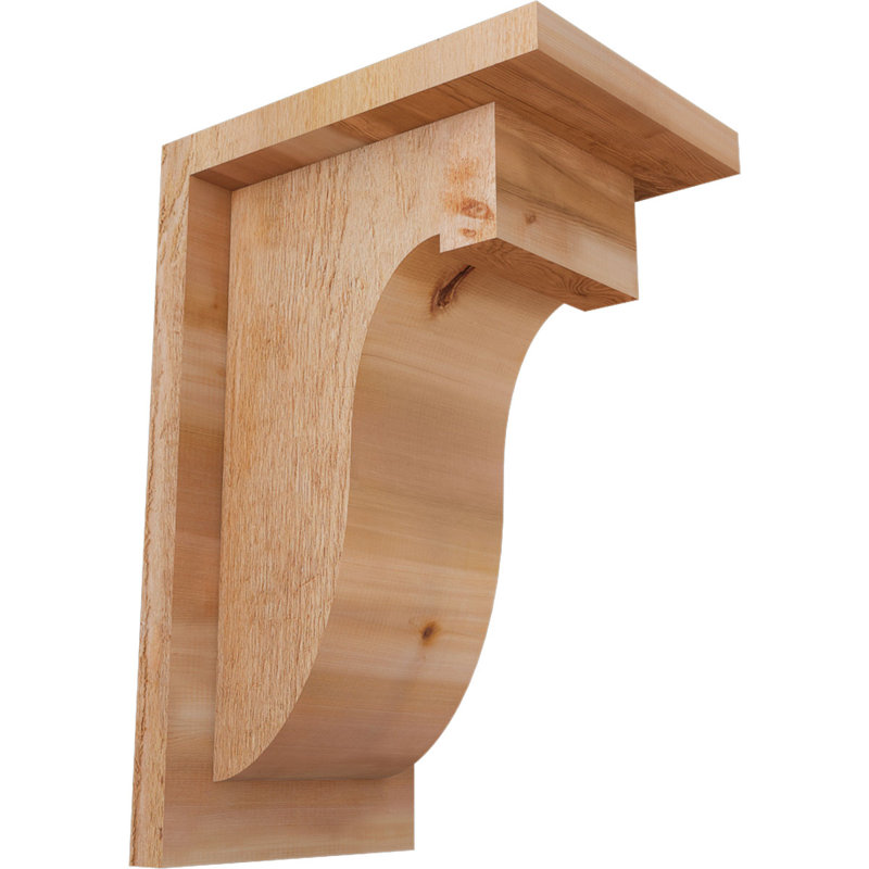 Corbeau Del Monte avec contre-plaque, H 12 po x l 6 po x P 8 po, Sciage brut, Cèdre rouge