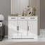 Armoire blanche - Buffet avec 3 tiroirs et portes pour le revêtement de cuisine de bureau