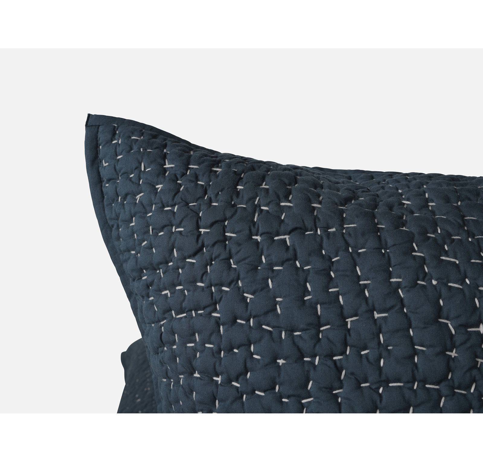 Pebbled Organic Cotton Shams, Midnight Indigo