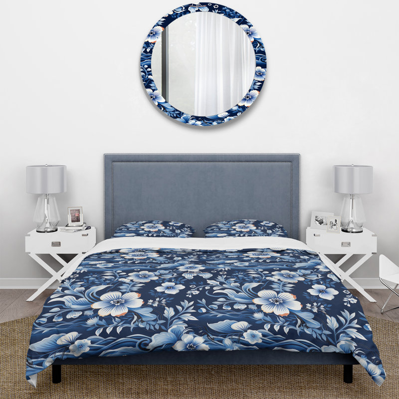 Ensemble de housse de couette Cottage, Housse de couette pour grand lit et 2 taies décor