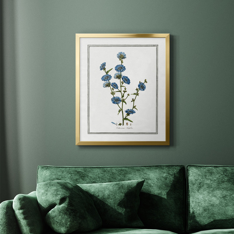 Toile encadrée de qualité supérieure Soft Botanical I - prête à être accrochée, Or, H 20 po x l 16 po
