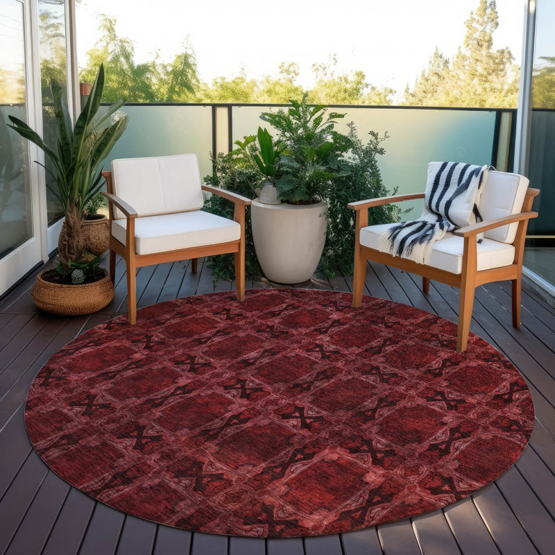 Tapis intérieur / extérieur Shearin avec envers antidérapant, Rond 8 pi