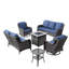 Klodjana Premium All-Weather Wicker 7 - Person Patio Conversation Set with Cushions-2090923449-2090923431