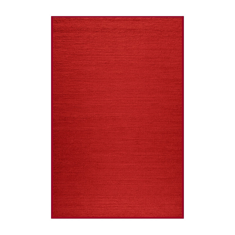 Machine Washable Solid Red Area Rug, Rectangle 3' x 5'