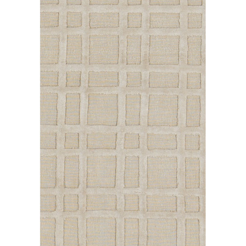 Linen Plaid Area Rug in Beige