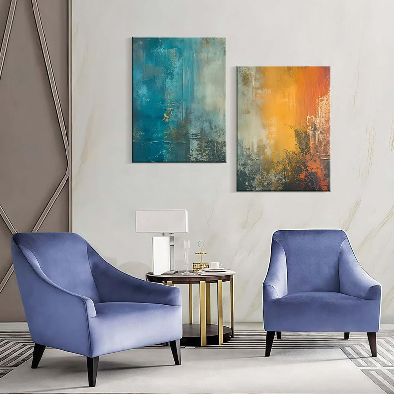 2 Piece Wrapped Canvas Wall Art, 60cm H x 40cm W