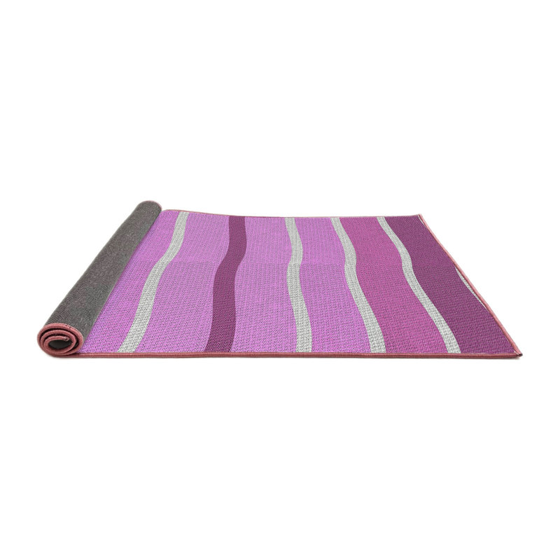 Tapis mauve à rayures Antravion, Carré 6 pi