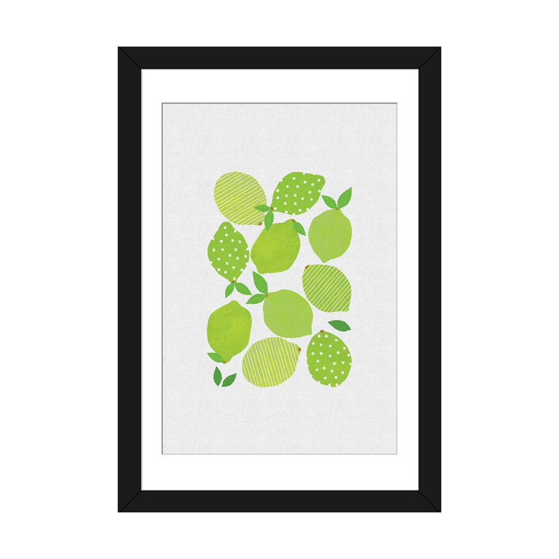 «Lime Crowd», impression sur toile, Papier d'art encadré noir, Blanc, H 24 po x l 16 po x P 1 po