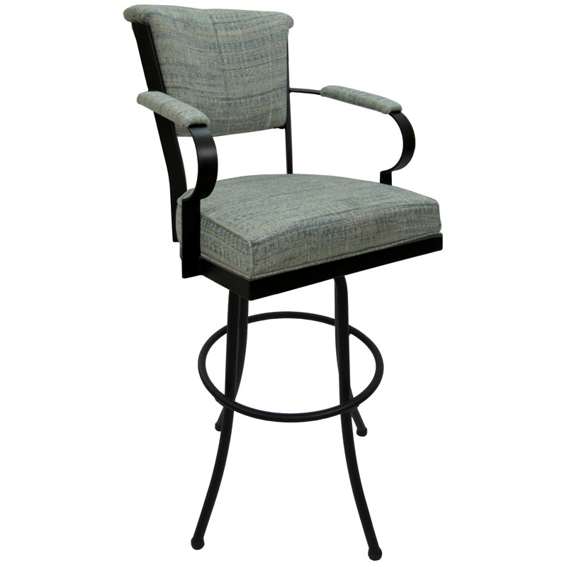 Très grand tabouret pivotant de 34 po Kiahna, Noir, Watusi Aquatinte
