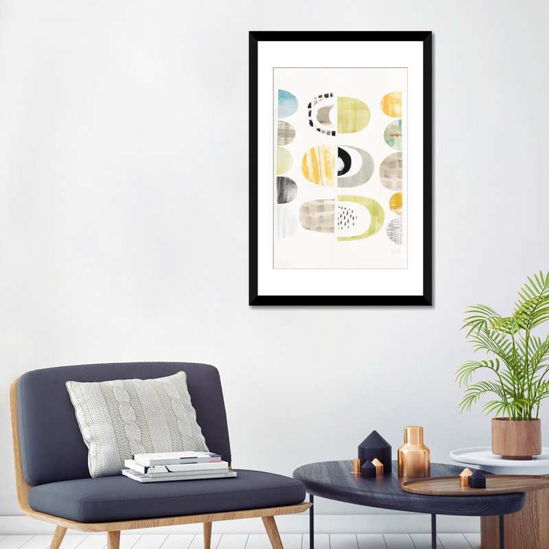 « mod neutrals ii », impression sur toile, Blanc, Papier d'art encadré noir, H 32 po x l 24 po x P 1 po