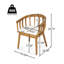 Chaises de salle à manger d'extérieur en bois d'acacia avec dossier courbé Sonny
