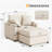 41‘’W Corduroy Chaise Lounge Sofa Upholstered Oversized Chair with Ottoman-1785721115