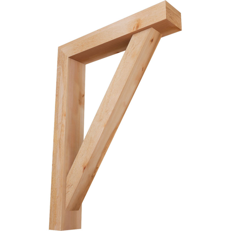 Traditional Block Bracket w/ Offset Brace, 44 x 32, 6"W Western Red Cedar (Rough Sawn)