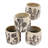 Set Of 4 Sand And Cement Planters With Botanical Motifs