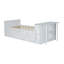 Lit plateforme simple en bois multifonctionnel avec bureau et tablette de rangement au bout du lit, lit gigogne intégré et 3 tiroirs-870469491