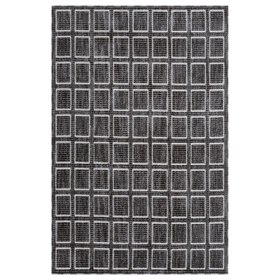 Modern Geometric Grid Area Rug
