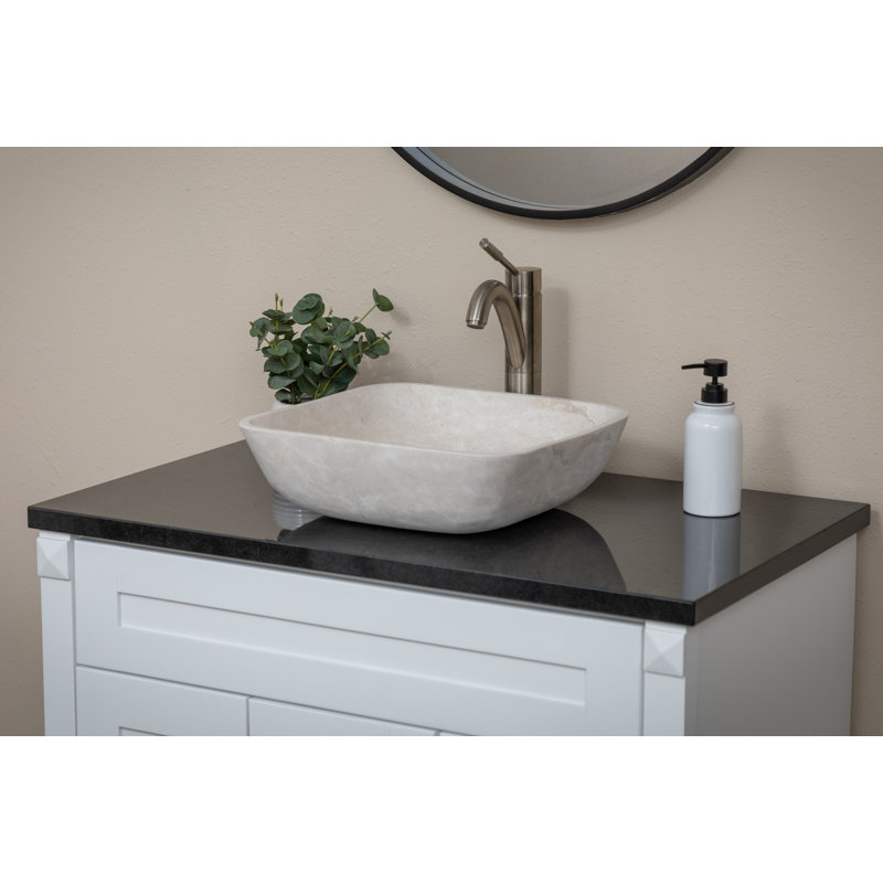 Eden Bath 15.75'' Stone Square Bathroom Sink