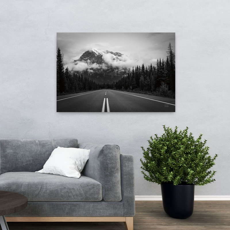 Paysage contemporain abstrait en mouvement, H 32 po x l 48 po