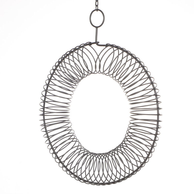 Altovise Metal Hanging Decorative Bird Feeder, Grey