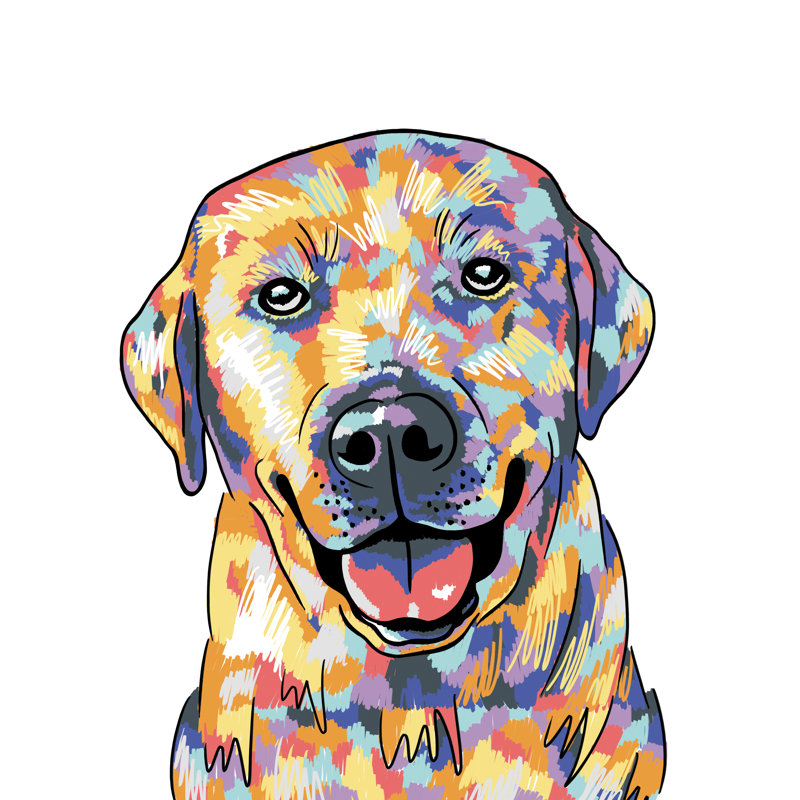 Rainbow Lab sur toile, H 36 po x l 36 po