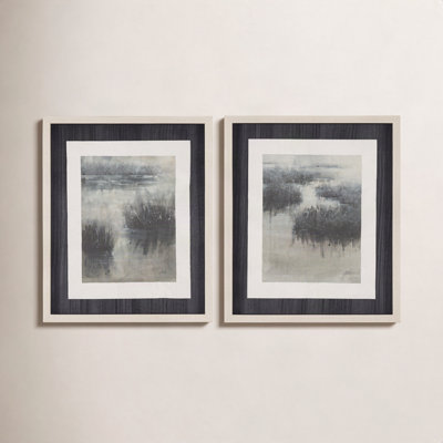 Water Grasses Hand-Embellished Print