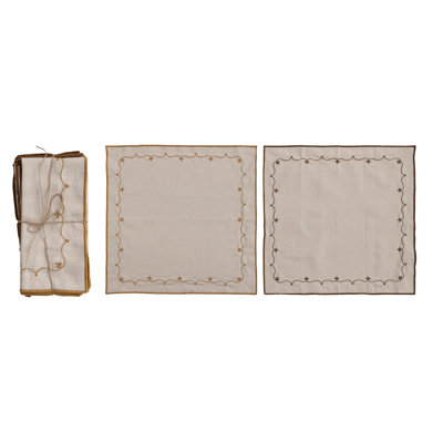 Ensemble de serviettes en coton brodées de motifs floraux avec bords cousus