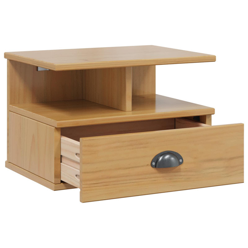 40 cm W Solid Wood Bedside Table, Natural
