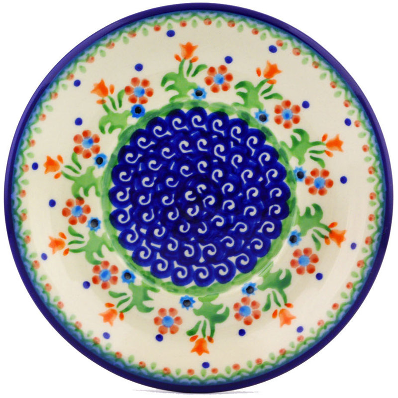 Spring Flowers Stoneware Saucer, 0.87" H x 6.42" W x 6.42" D