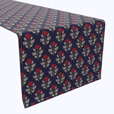 Table Runner, 100% Cotton, 16X72", Bouquet Of Poppies