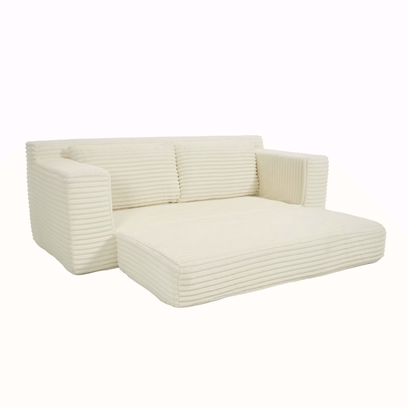 Canapé convertible avec mousse à mémoire de forme, structure en acier, sans assemblage, conception compacte pour petits espaces et utilisation polyvalente