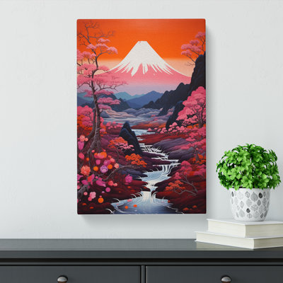Japanese Mountains Neo-Plasticism No.2 - Wrapped Canvas