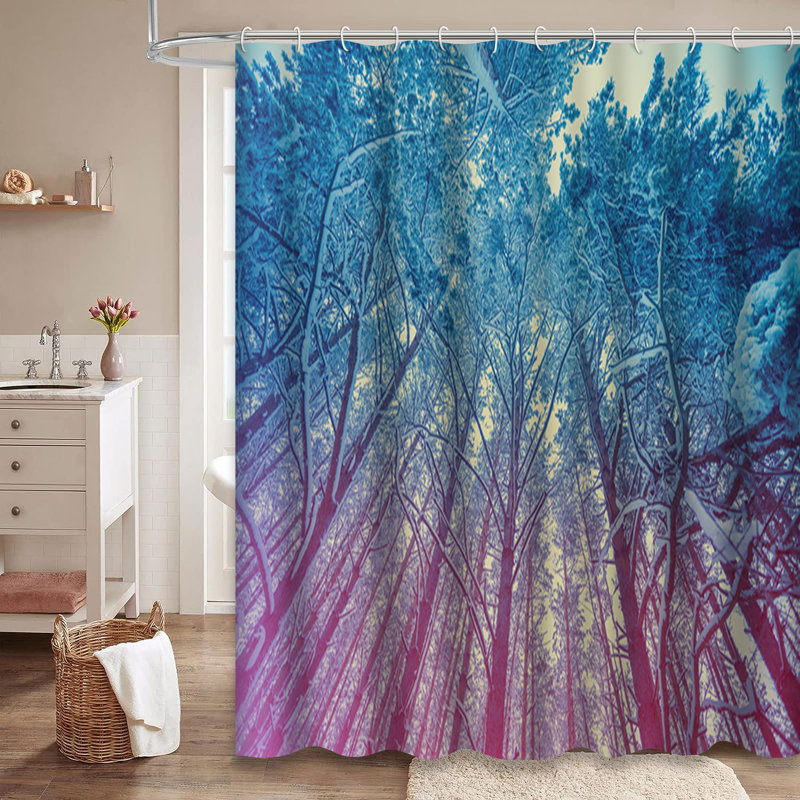 Rideau de douche Pine Winter, L 72 po x l 72 po