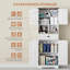 Armoire de rangement 67 po à 3 compartiments et 4 portes, armoire de rangement autoportante pour salle de bain avec tablette réglable, armoire de rangement Farmhouse