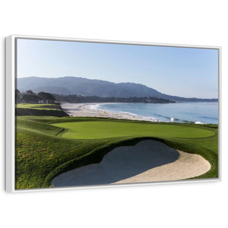 Monterey CA Golf Course, 46" X 31", Floating Frame White