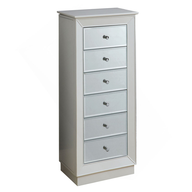 Armoire à bijoux blanche à 6 tiroirs