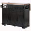 Îlot de cuisine de 46,5 po avec rideau de perles, prise de courant, chariot de cuisine sur roulettes avec abattant, 3 portes, 3 tiroirs et tablette interne en fer, pour la cuisine, la salle à manger-968403484