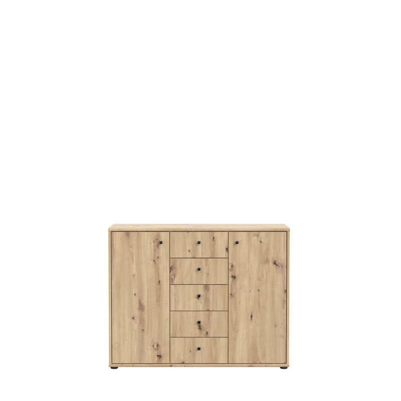 Amandla 108.8cm W 5 - Drawer Chest of Drawers, Artisan Oak