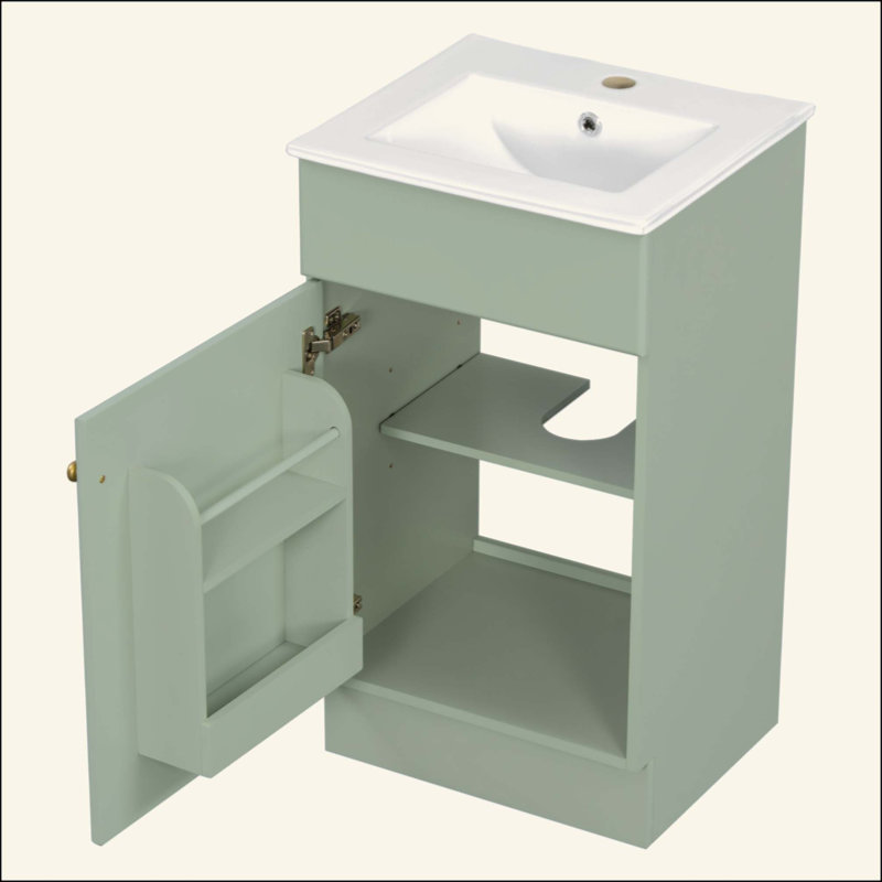 Meuble-lavabo de salle de bain avec lavabo, meuble-lavabo avec tablette de porte et tablette réglable