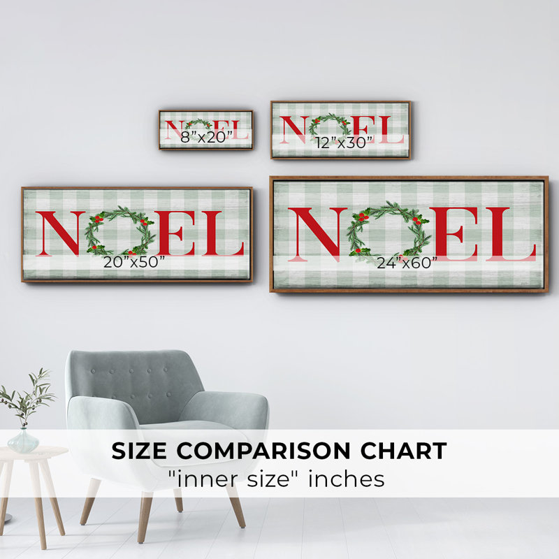 Noël - toile encadrée, Blanc, H 20 po x l 50 po x P 1,5 po