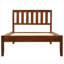 Pour lit d'adolescent ou de chambre d'amis lit plateforme minimaliste en bois massif brun classique avec tête de lit