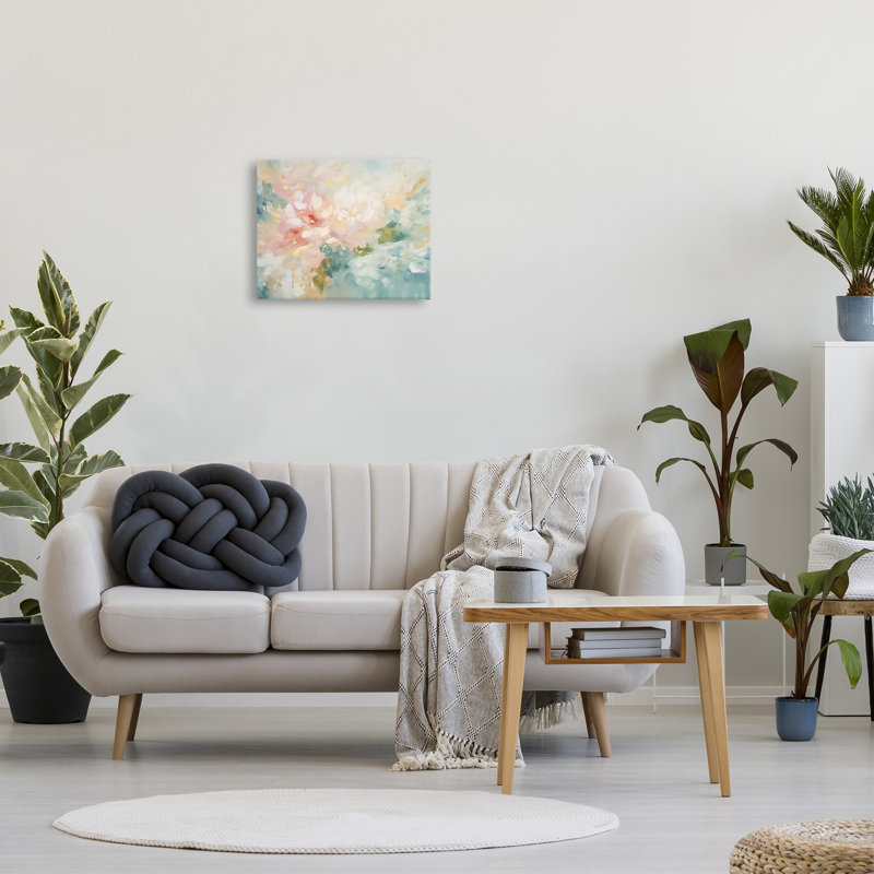 «Soft Flower Abstraction», art mural sur toile par Gina Kelly, H 16 po x l 20 po