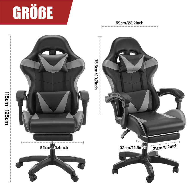Inbox Zero Adjustable Swiveling Accent Game Chair